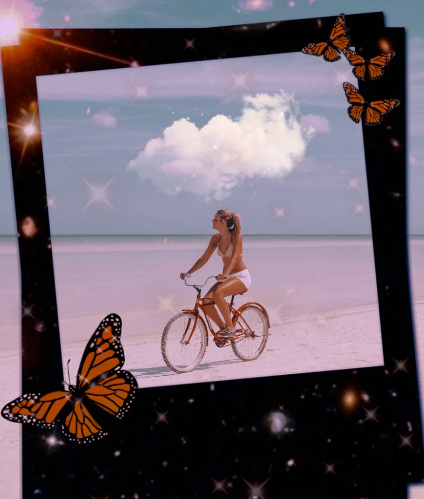 #replay #aesthetic #trendy #surreal #frame #sea #girl #butterflys 