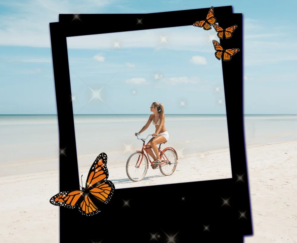 #replay #aesthetic #trendy #surreal #frame #sea #girl #butterflys 