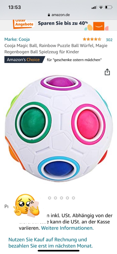 Magie Regenbogen Ball Spielzeug COOJA Magic Ball Rainbow Puzzle Ball Würfel 