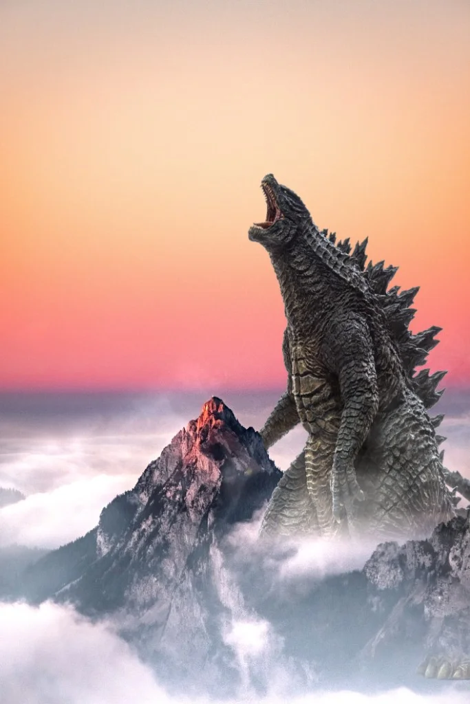 #godzilla #faith #king #monster #lizard #animation #anime #mountain #clouds #mist #sky #creature #run #scary 