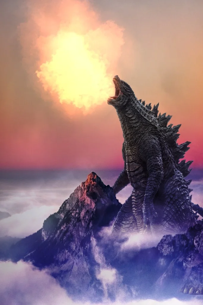 #godzilla #faith #king #monster #lizard #animation #anime #mountain #clouds #mist #sky #creature #run #scary 
