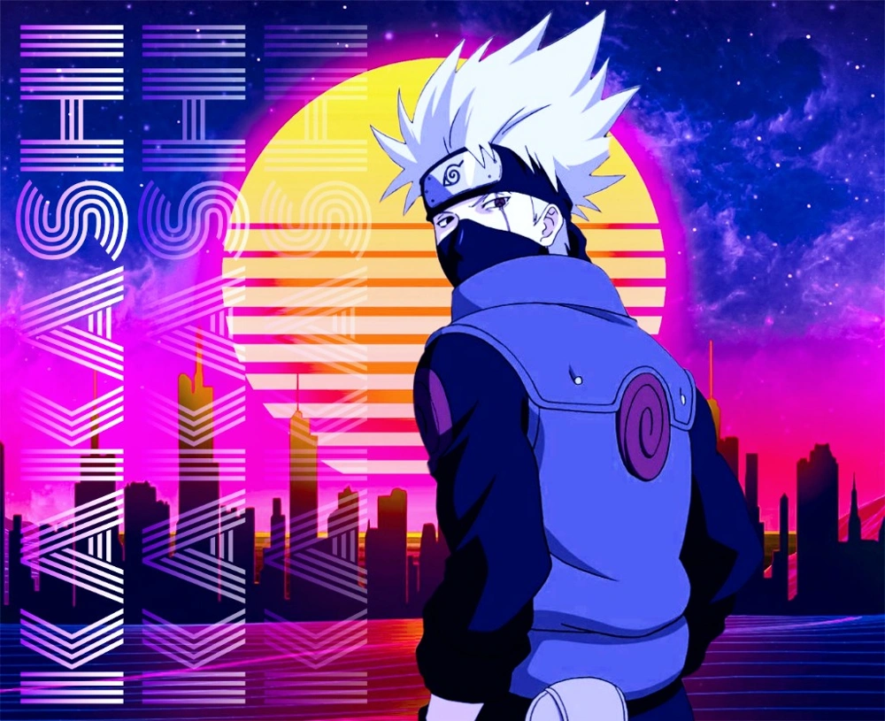 #gustavoyabai #synthwave #poster #banner #flyer #aesthetic #effects #colors #kakashi #naruto #anime