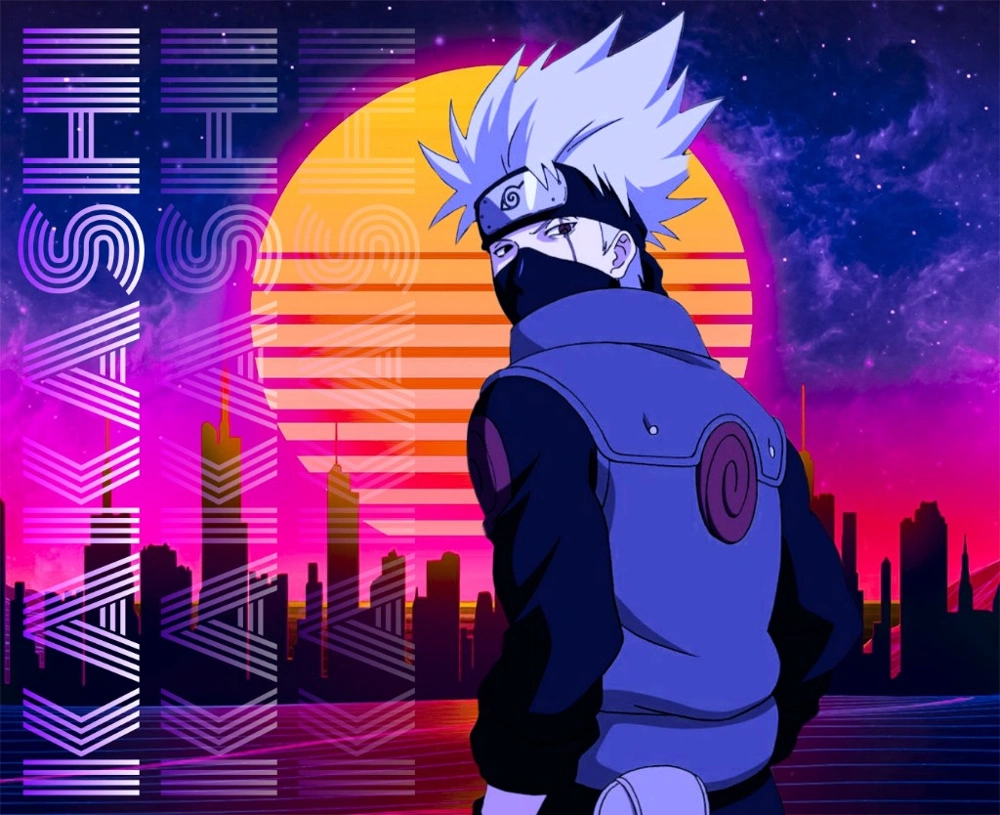 #gustavoyabai #synthwave #poster #banner #flyer #aesthetic #effects #colors #kakashi #naruto #anime